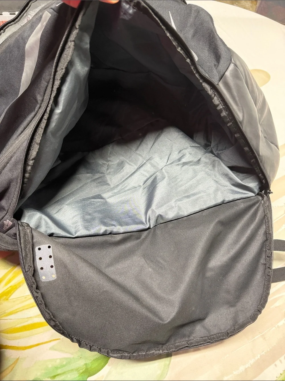Nike Hoops Elite Pro basketball backpack features metallic silver stripe accents